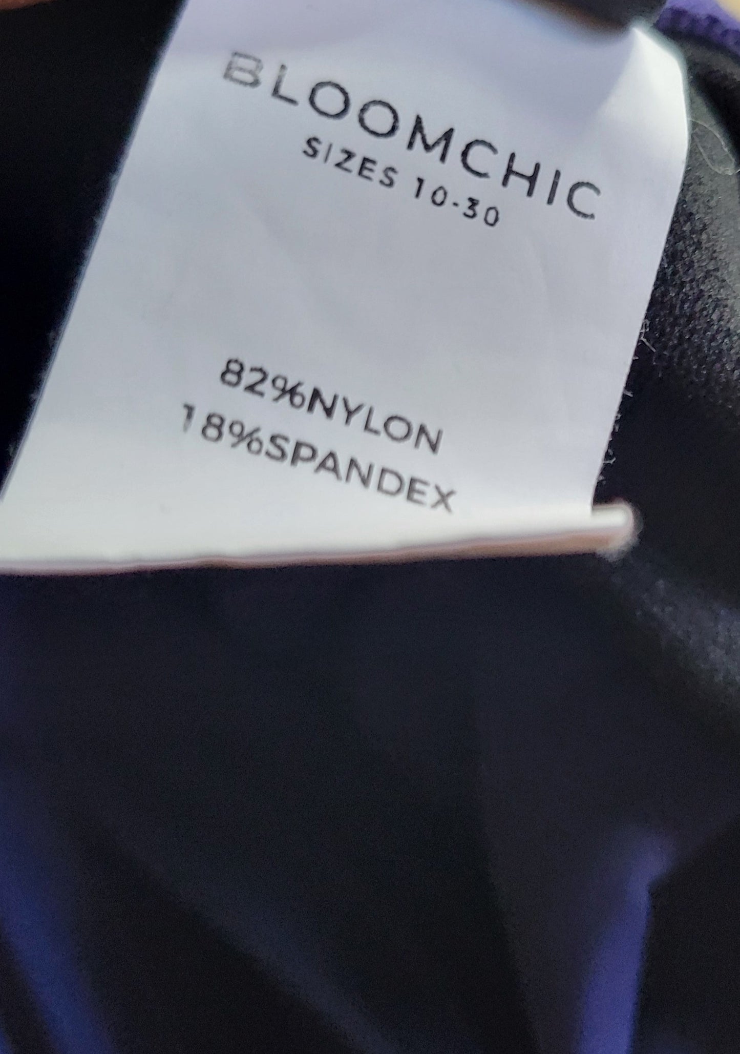 BLOOMCHIC PLUS SIZE True Blue Cover Up Ruffle Tunic Tankini Bathing Suit TOP Mint Condition