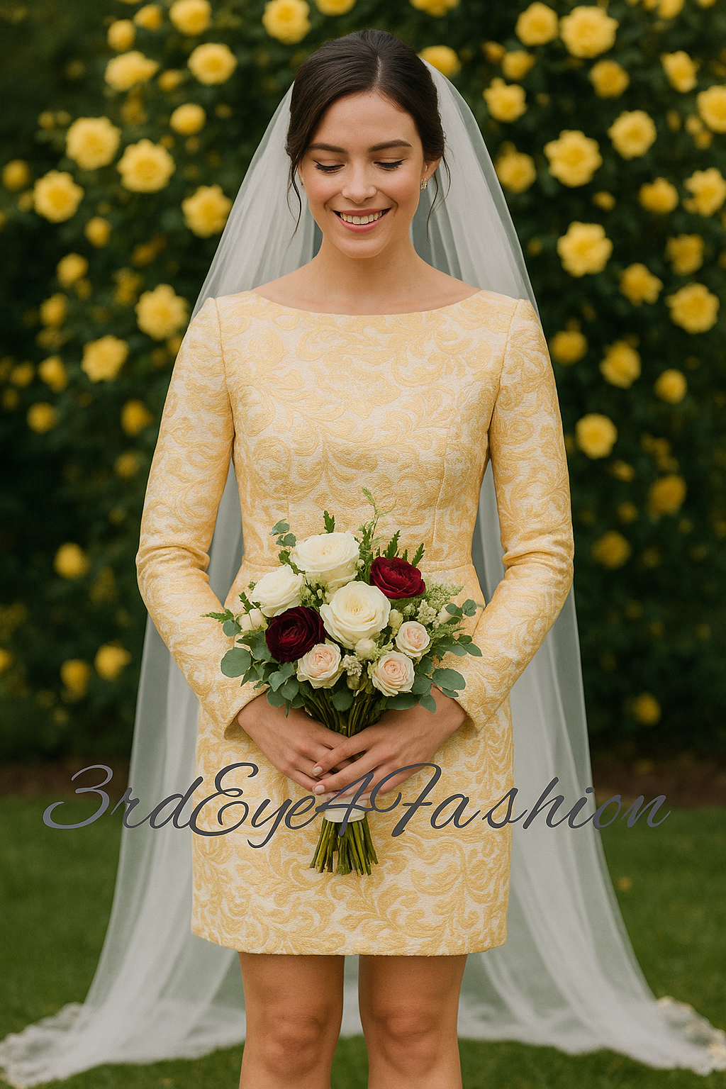 ✨ VINTAGE GOLD BROCADE LACE MINI DRESS ✨