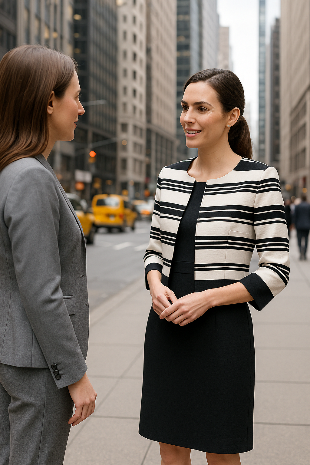 🖤🤍 Signature by Robbie Bee Striped Jacket & Black Sheath Dress Set | Power Workwear