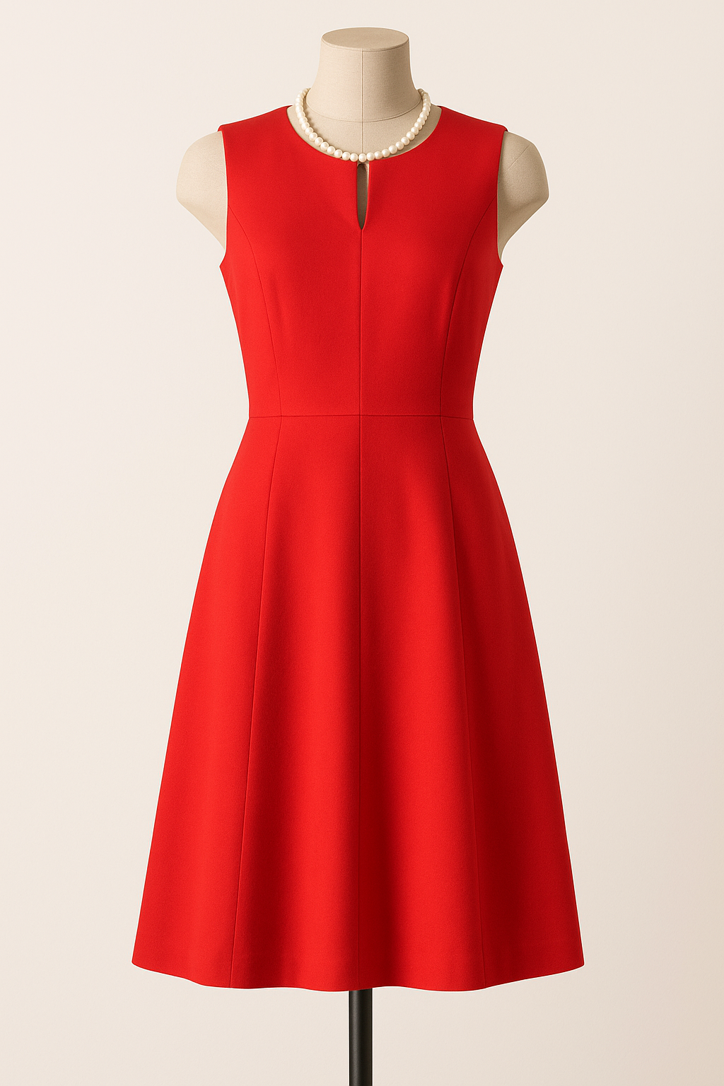 CALVIN KLEIN ❤️ Classic Red Midi Dress Sz 12 Work to Evening Elegance ✨🔥 Calvin Klein