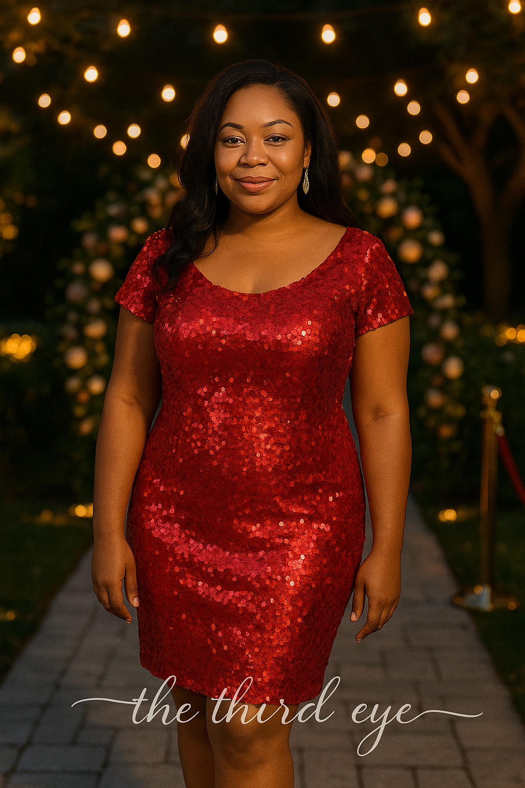 Vintage Luxe Carmen Marc Valvo Red Sequin Cocktail Mini Dress ✨🔥 Holiday Glam