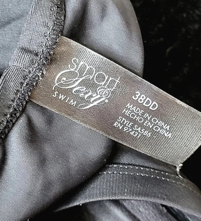 GORGEOUS PLUS SIZED BLACK TANKINI SWIM TOP EXTRA LONG! MINT CONDITION!