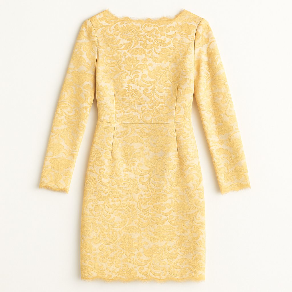 ✨ VINTAGE GOLD BROCADE LACE MINI DRESS ✨