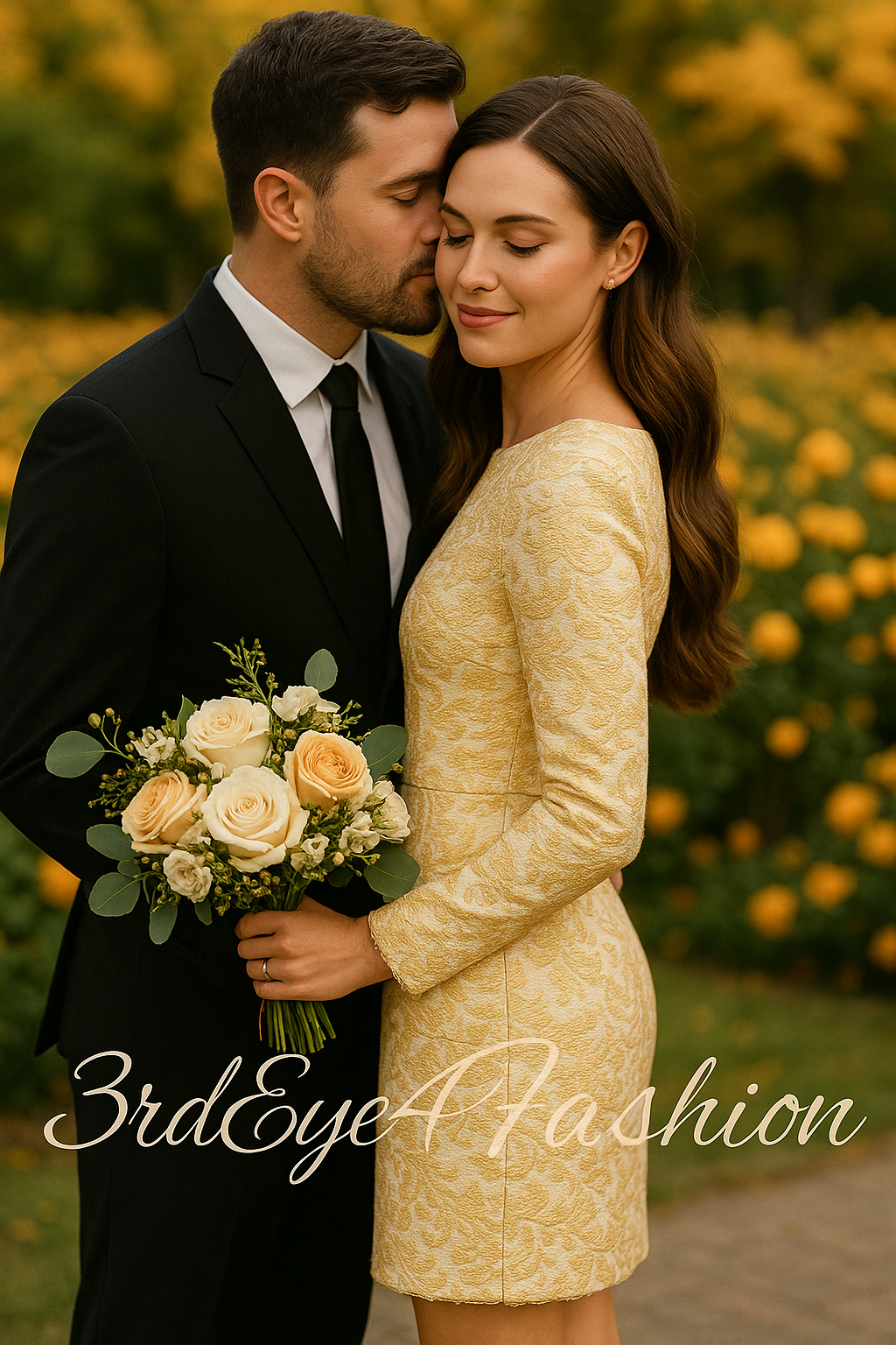 ✨ VINTAGE GOLD BROCADE LACE MINI DRESS ✨