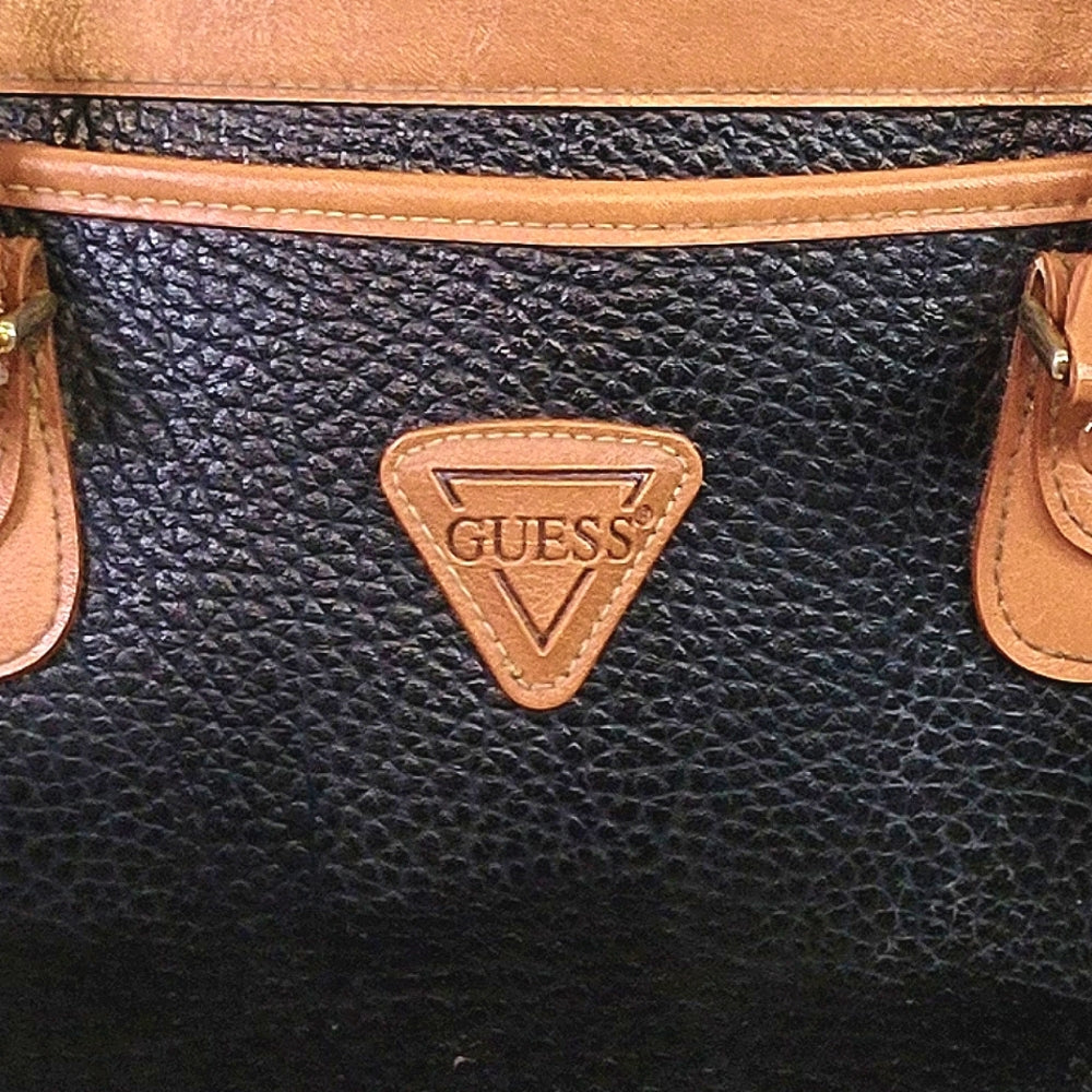 ✨ Midnight Heiress 🖤 Vintage Guess Satchel 90s Luxe Leather Hand Bag
