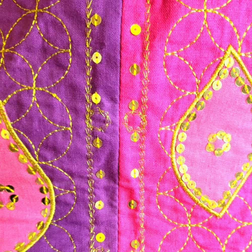 UNIQUE HAND MADE HOBO ✨ Boho Sunset Nomad Tote 🌺 Embroidered Gypsy Festival Bag Hand Crafted
