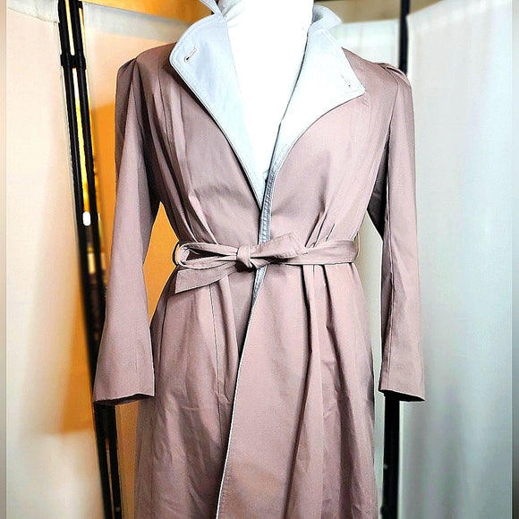CLASSIC VINTAGE *RARE* ✨ Casper Dusty Rose Trench Coat Chic Winter Class