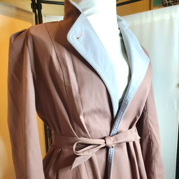 CLASSIC VINTAGE *RARE* ✨ Casper Dusty Rose Trench Coat Chic Winter Class