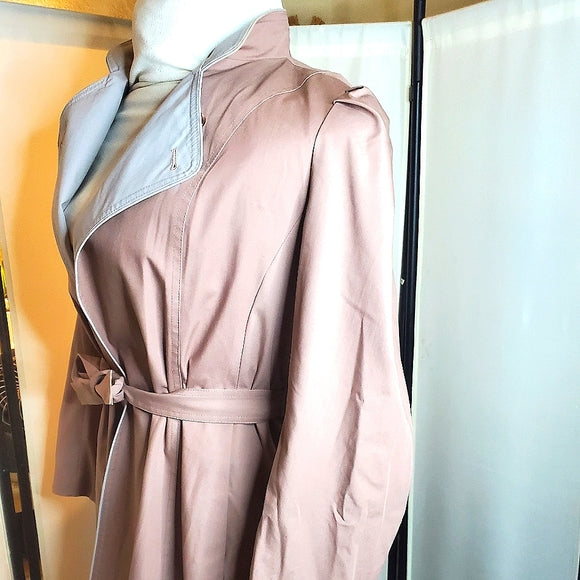 CLASSIC VINTAGE *RARE* ✨ Casper Dusty Rose Trench Coat Chic Winter Class