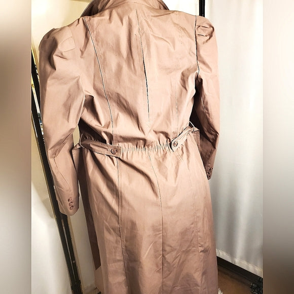 CLASSIC VINTAGE *RARE* ✨ Casper Dusty Rose Trench Coat Chic Winter Class