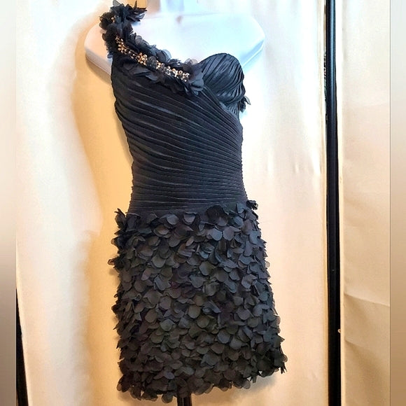 L.A. Couture Boutique ✨ One-Shoulder Black Formal Cocktail Mini Dress NWT ✨