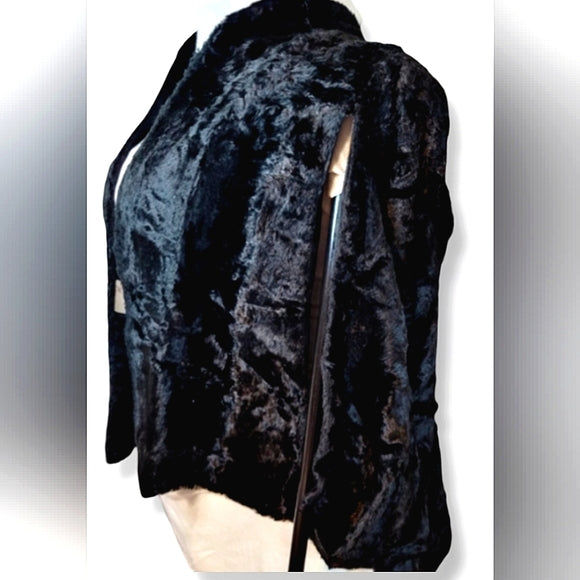 🖤 Vintage Black Faux Fur Stole Capelet ✨ Date Night Glam 🖤 Alden