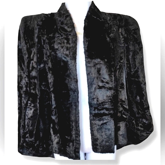 🖤 Vintage Black Faux Fur Stole Capelet ✨ Date Night Glam 🖤 Alden