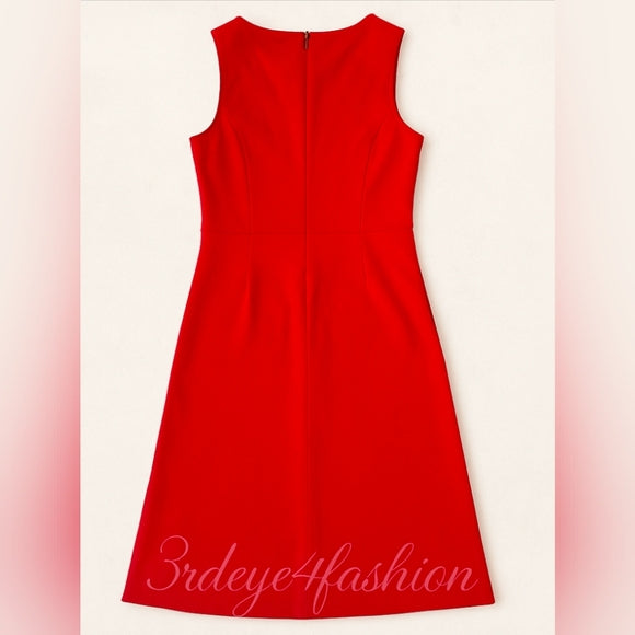 CALVIN KLEIN ❤️ Classic Red Midi Dress Sz 12 Work to Evening Elegance ✨🔥 Calvin Klein