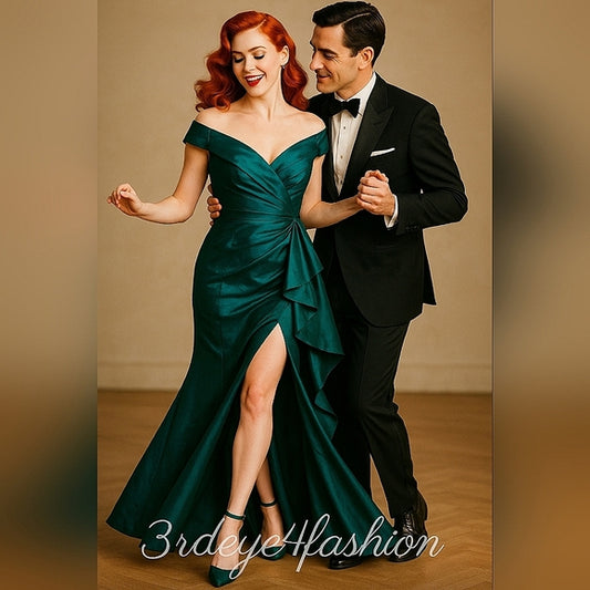 ✨ Gorgeous Off-Shoulder Ruffle Formal Gown | New With Tags 🛍️