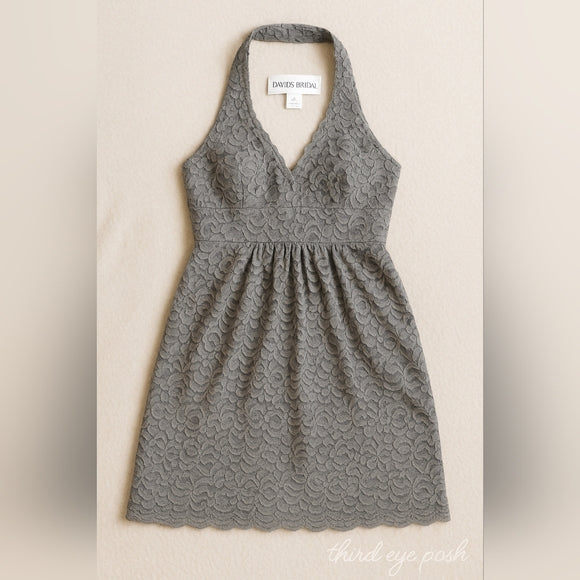 NWT David’s Bridal Lace Halter Dress 🤍 Beach Wedding • Bridesmaid