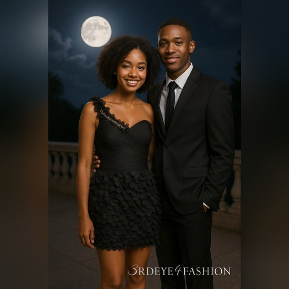 L.A. Couture Boutique ✨ One-Shoulder Black Formal Cocktail Mini Dress NWT ✨