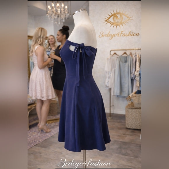 💙 Off-Shoulder Fit & Flare Mini Dress | Petite Juniors Cocktail Party 🎉✨