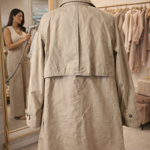 Vintage London Fog Beige Trench Coat Classic Straight Cut Cold Weather Chic 🧥✨