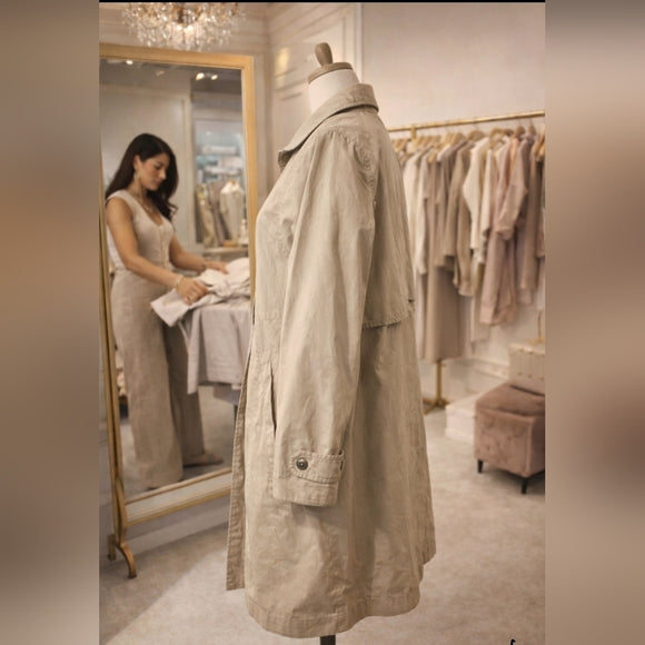 Vintage London Fog Beige Trench Coat Classic Straight Cut Cold Weather Chic 🧥✨
