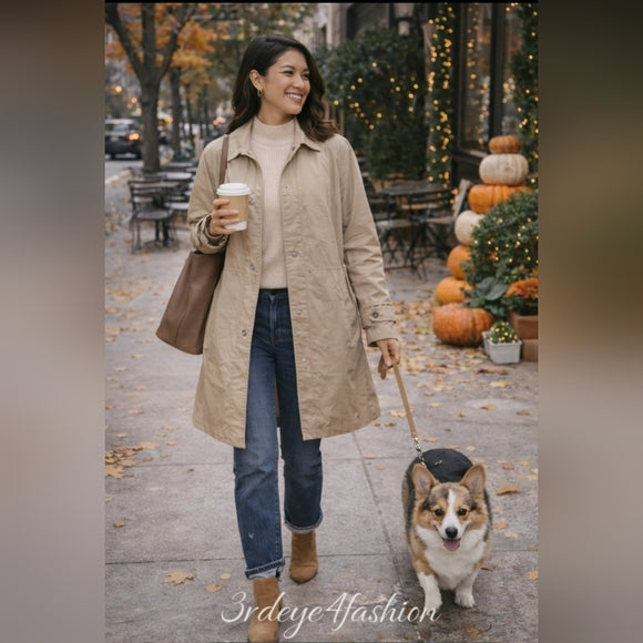 Vintage London Fog Beige Trench Coat Classic Straight Cut Cold Weather Chic 🧥✨