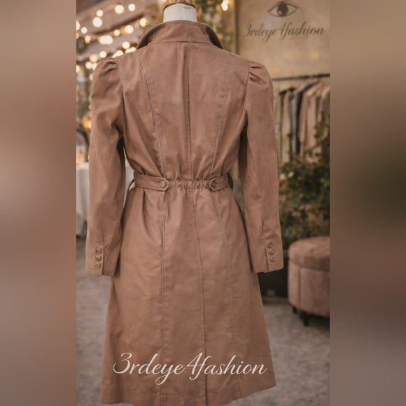 CLASSIC VINTAGE *RARE* ✨ Casper Dusty Rose Trench Coat Chic Winter Class