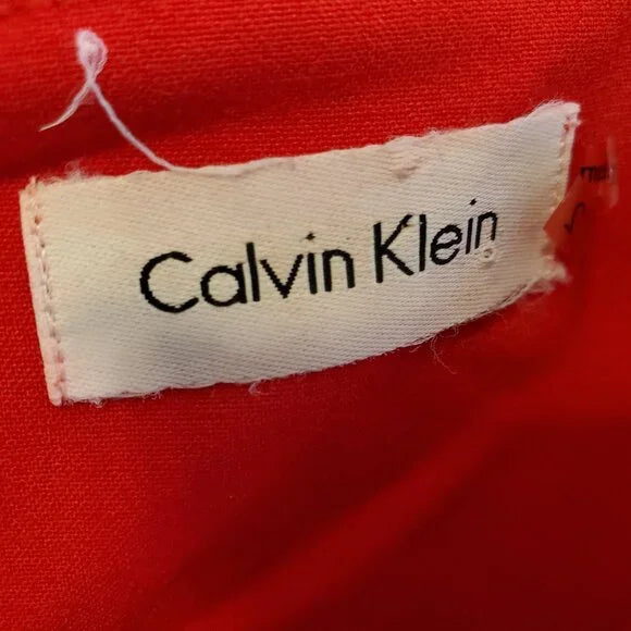 CALVIN KLEIN ❤️ Classic Red Midi Dress Sz 12 Work to Evening Elegance ✨🔥 Calvin Klein