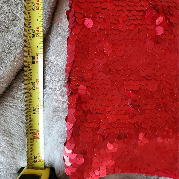 Vintage Luxe Carmen Marc Valvo Red Sequin Cocktail Mini Dress ✨🔥 Holiday Glam