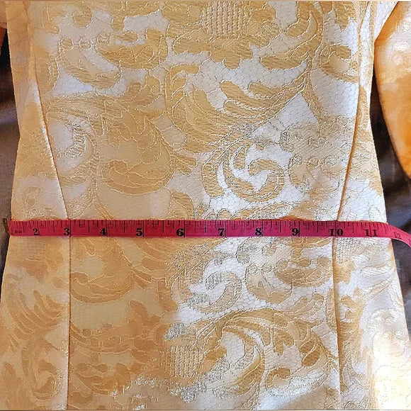 ✨ VINTAGE GOLD BROCADE LACE MINI DRESS ✨