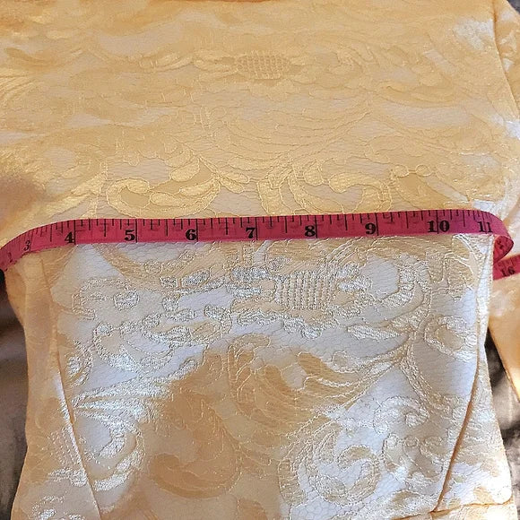 ✨ VINTAGE GOLD BROCADE LACE MINI DRESS ✨