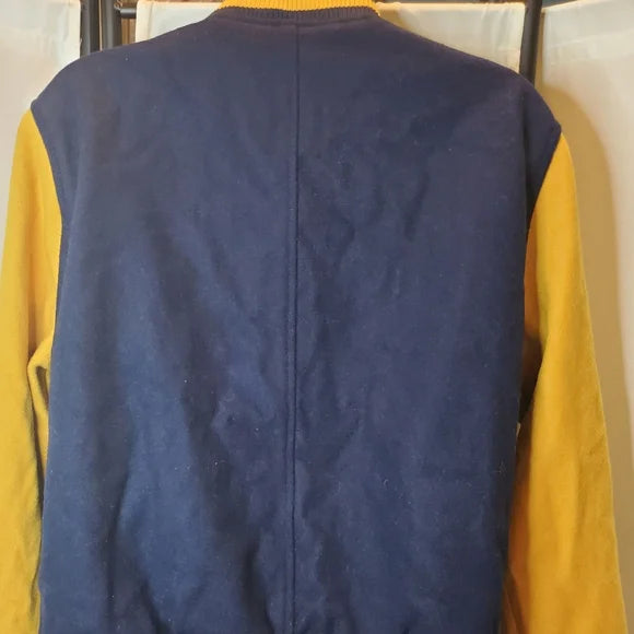 MOSSIMO XXL LETTERMAN JACKET 💛💙 Vintage Varsity Vibes Wool Bomber Coat