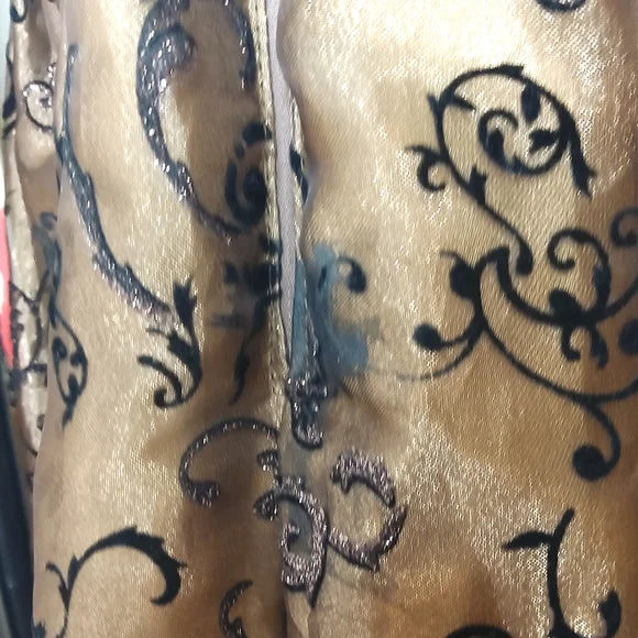 ✨ Juniors Handmade Bronze Flocked Dress Homecoming Party ✨