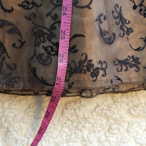 ✨ Juniors Handmade Bronze Flocked Dress Homecoming Party ✨