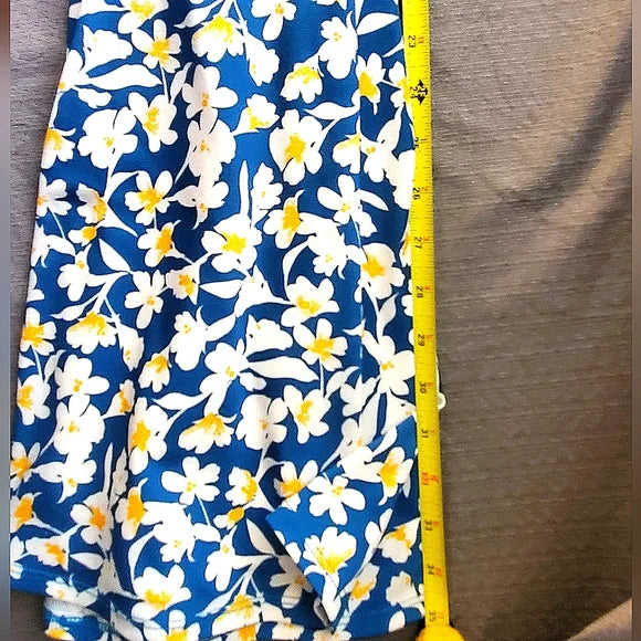 Fortune + Ivy Blue Floral V-Neck Fit & Flare Dress | Cottagecore