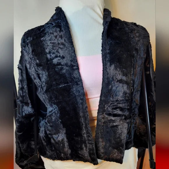 🖤 Vintage Black Faux Fur Stole Capelet ✨ Date Night Glam 🖤 Alden