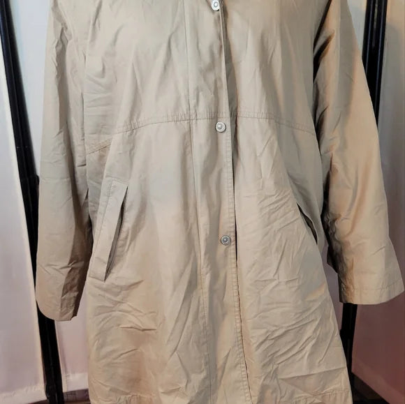 Vintage London Fog Beige Trench Coat Classic Straight Cut Cold Weather Chic 🧥✨
