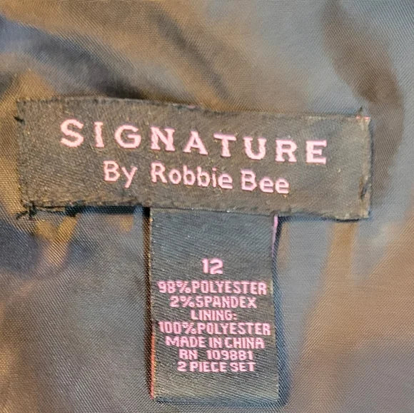 🖤🤍 Signature by Robbie Bee Striped Jacket & Black Sheath Dress Set | Power Workwear