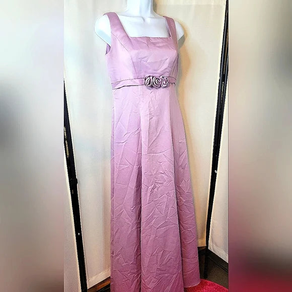 🌸 Vintage Jessica McClintock Lavender Elegance Rosette Waist Garden Party Gown