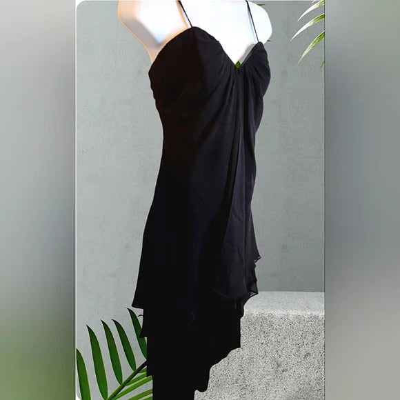 Sexy and Glamorous Spaghetti Strap Tiered Chiffon high low Dress LBD gorgeous 😍 City Chic