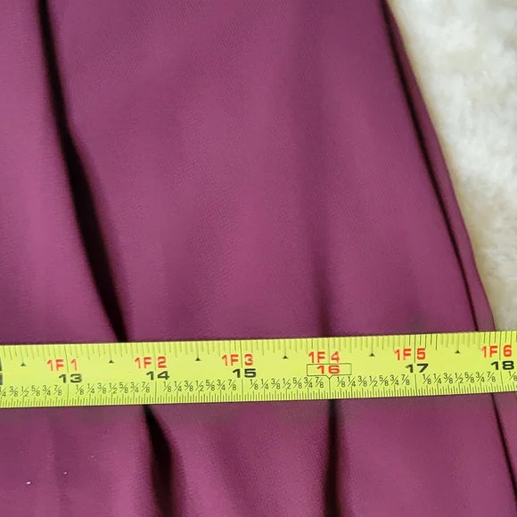 David’s Bridal Plum Strapless Bridesmaid Gown – Sweetheart Chiffon Maxi