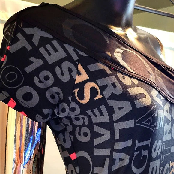 90s ✨ COOGI Australia One Shoulder Logo Maxi Dress Size M ✨