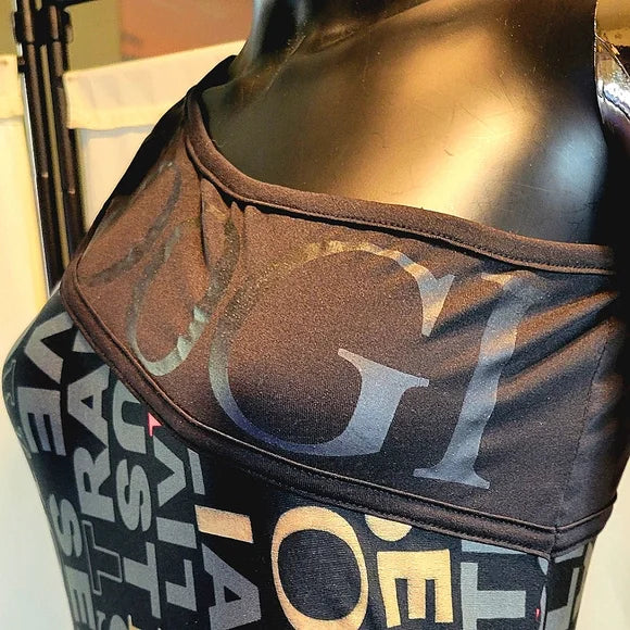 90s ✨ COOGI Australia One Shoulder Logo Maxi Dress Size M ✨