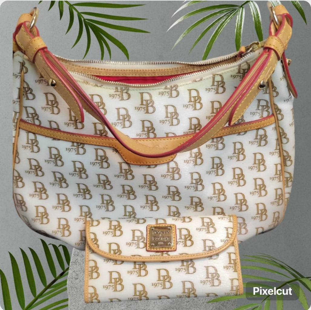 Authentic Dooney & Bourke 1975 retro anniversary shoulder bag and matching wallet set ♥️