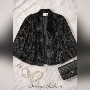 🖤 Vintage Black Faux Fur Stole Capelet ✨ Date Night Glam 🖤 Alden