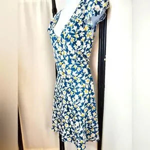 Fortune + Ivy Blue Floral V-Neck Fit & Flare Dress | Cottagecore