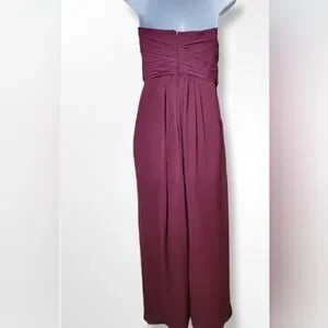 David’s Bridal Plum Strapless Bridesmaid Gown – Sweetheart Chiffon Maxi