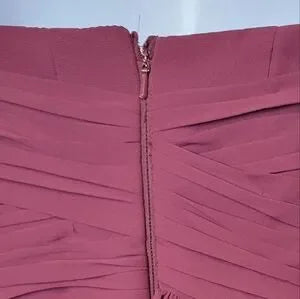 David’s Bridal Plum Strapless Bridesmaid Gown – Sweetheart Chiffon Maxi